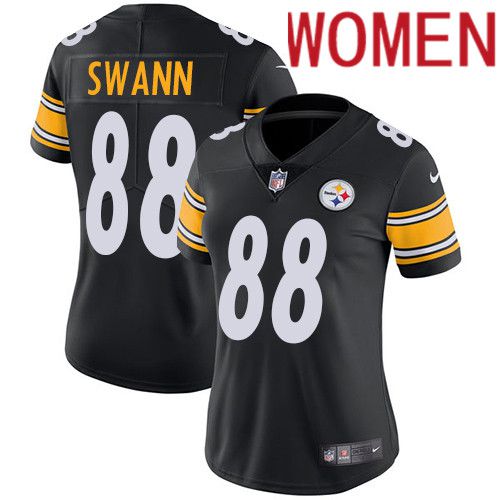 Cheap Women Pittsburgh Steelers 88 Lynn Swann Nike Black Vapor Limited NFL Jersey